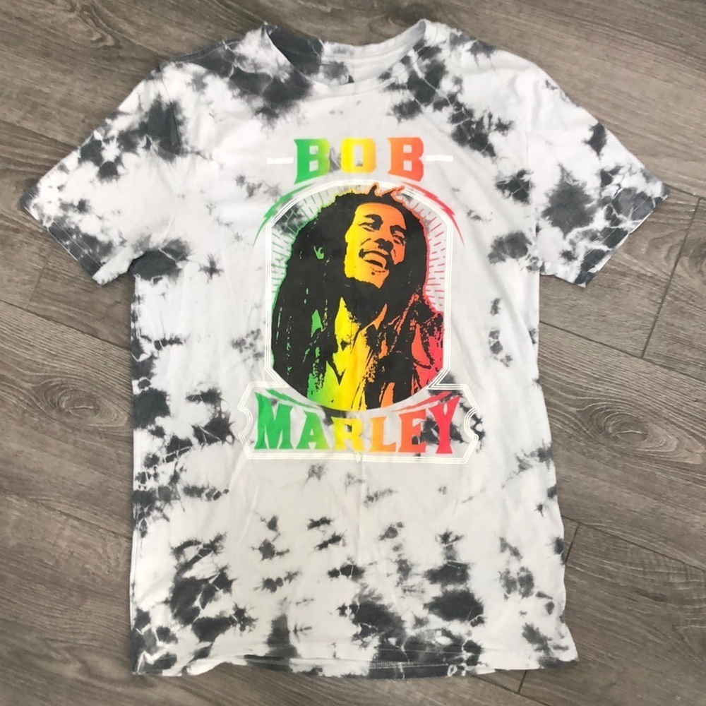 Bob Marley, size small, gray tie dye, t-shirt